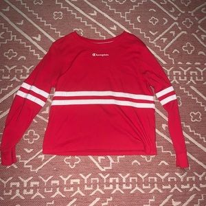 red striped champion crop top